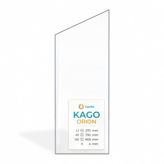 Vetro Kago ORION - Vetro Trapezio rettangolare Diritto per stufa a legna