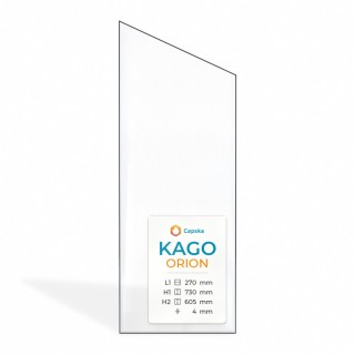 Kago ORION Glas - Rechtwinkliges Trapez Linke Seite Kaminglas für Kaminofen