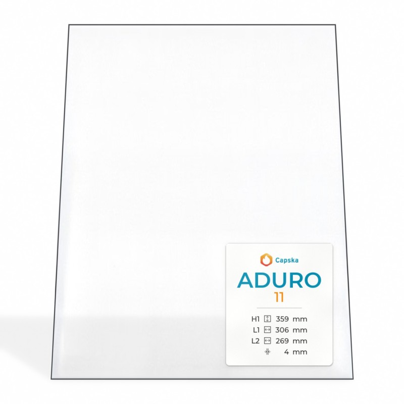 Vitre Aduro 11 - Verre Trapèze isocèle pour poêle à bois