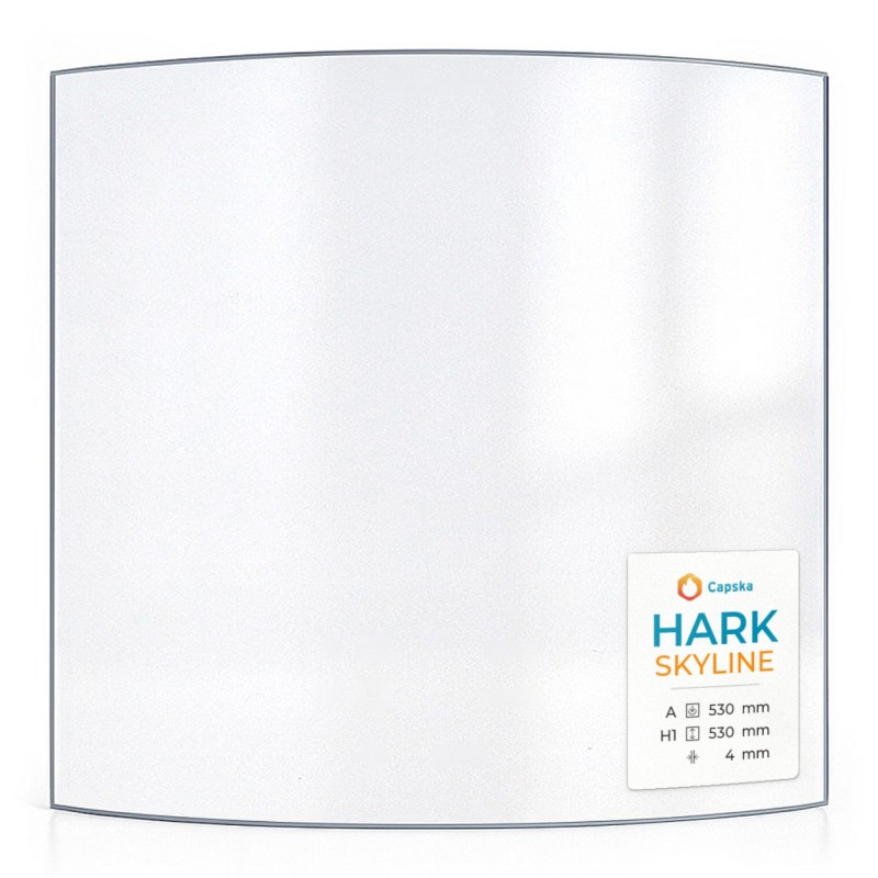 Vetro Hark SKYLINE Curvo per stufa a legna - 530 x 530 x 4 mm