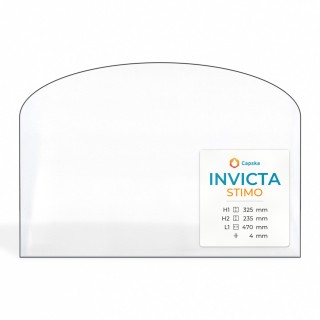 Vitre Invicta STIMO - Verre Rectangle cintré pour poêle à bois