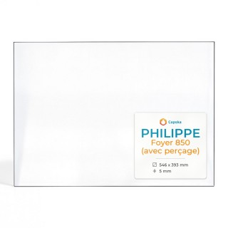 Vitre Philippe Foyer 850 Perçage 20mm - Capska