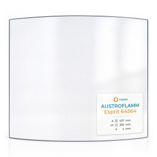 AUSTROFLAMM Esprit 64564 Curved Glass Panel - 437 x 395 x 4 mm