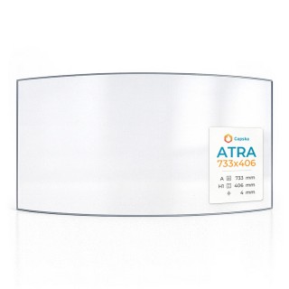 Atra 733X406 Curved Glass Panel for Wood Burning Stove