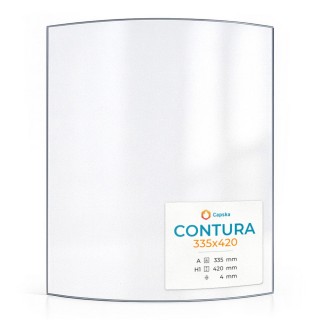 Contura 335X420 Glas - gebogenes Kaminglas für Kaminofen