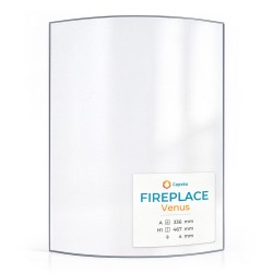 Fireplace VENUS Glas - in sich gebogenes Kaminglas für Kaminofen