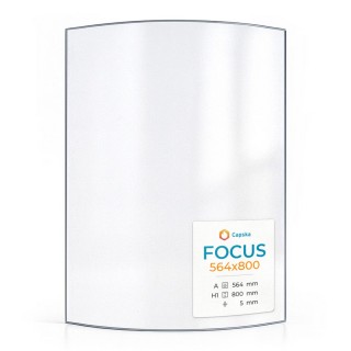 Focus 564X800 Glas - gebogenes Kaminglas für Kaminofen