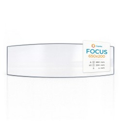 Focus 650X200 Glass - Curved glass panel for wood burning stove