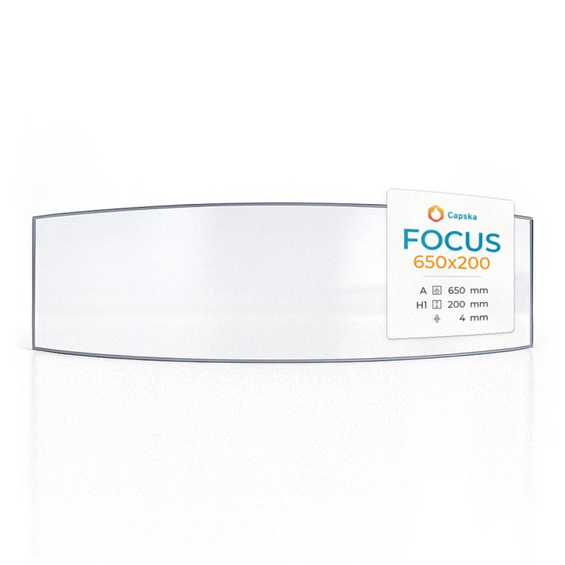 Focus 650X200 Curved Glass Panel for Wood Burning Stove