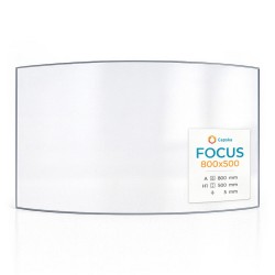 Vitre Focus 800X500 - Verre Courbe pour poêle à bois