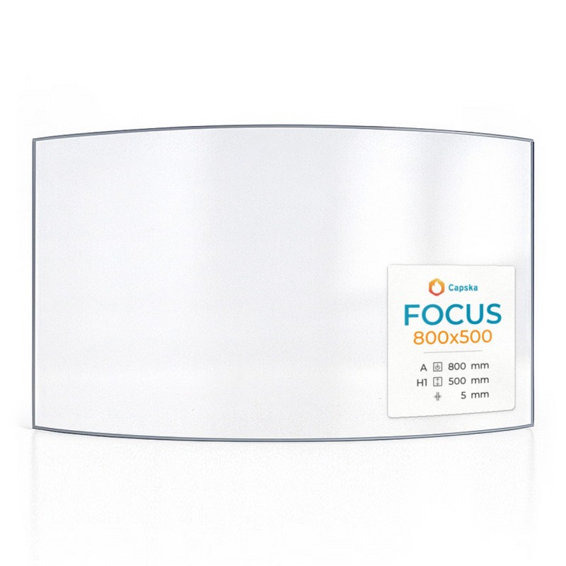 Vitre Focus 800X500 - Verre Courbe pour poêle à bois