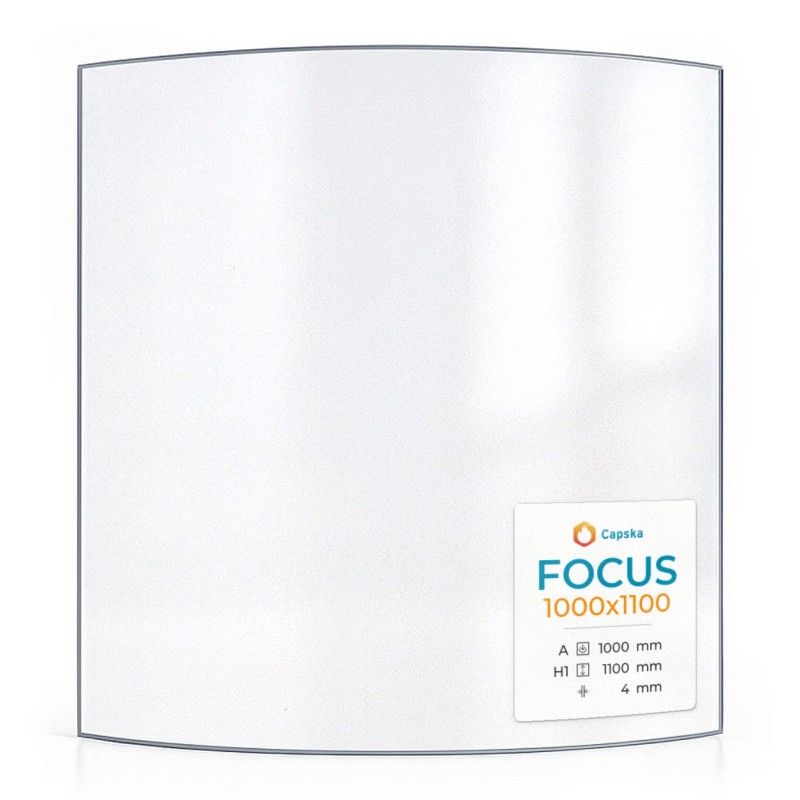 Vitre Focus 1000X1100 - Verre Courbe pour poêle à bois