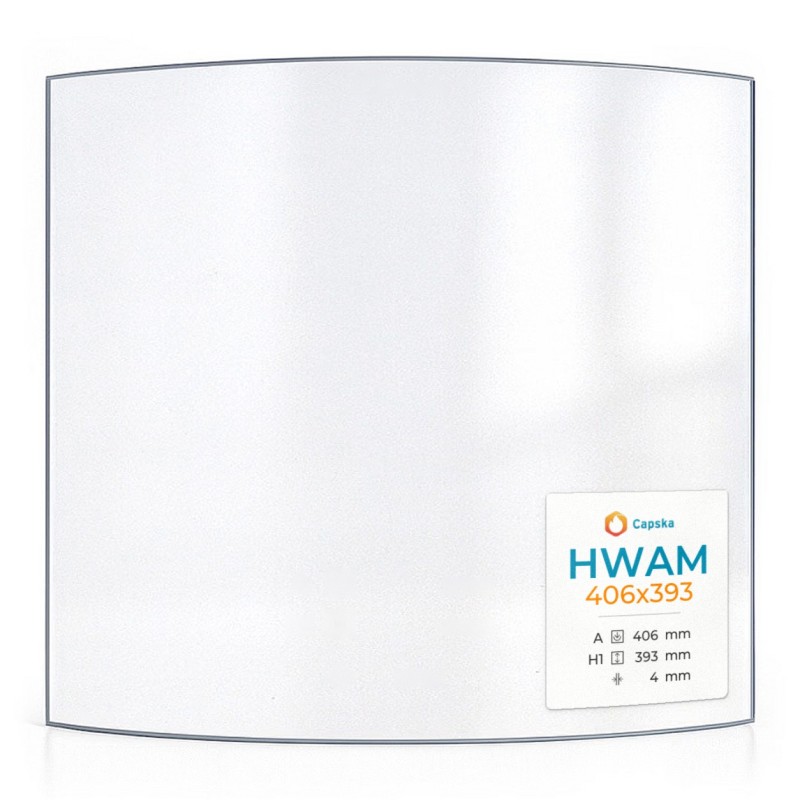 Hwam 406X393 Glas - Kaminglas für Kaminofen