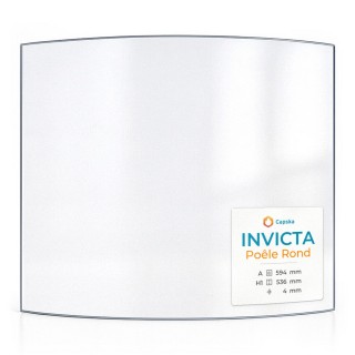 Vitre Invicta POÊLE ROND - Verre Courbe Sérigraphié