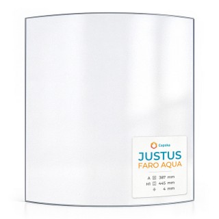 Justus FARO AQUA Glas - in sich gebogenes Kaminglas für Kaminofen