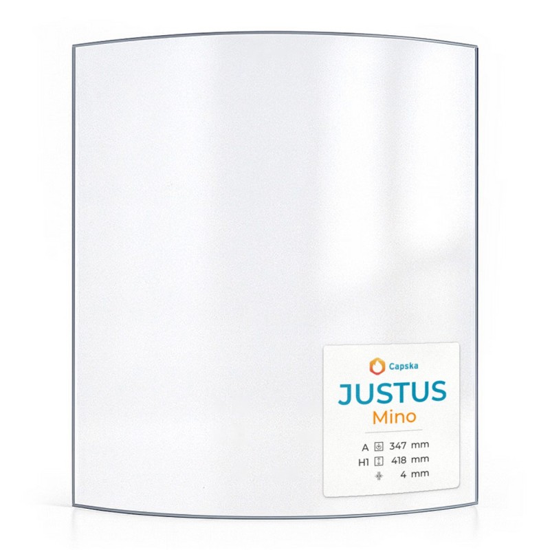 Vetro Justus Mino Curvo 347x418mm per stufa a legna - Capska
