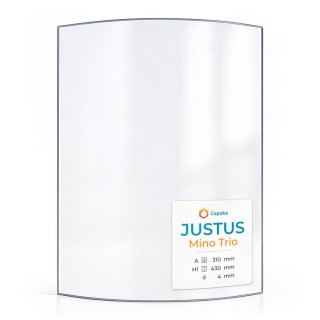 Vetro Justus MINO TRIO - Vetro Curvo per stufa a legna