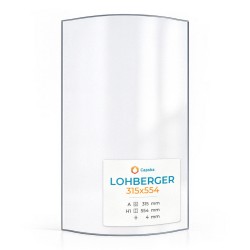 Vetro Lohberger 315X554 - Vetro Curvo per stufa a legna