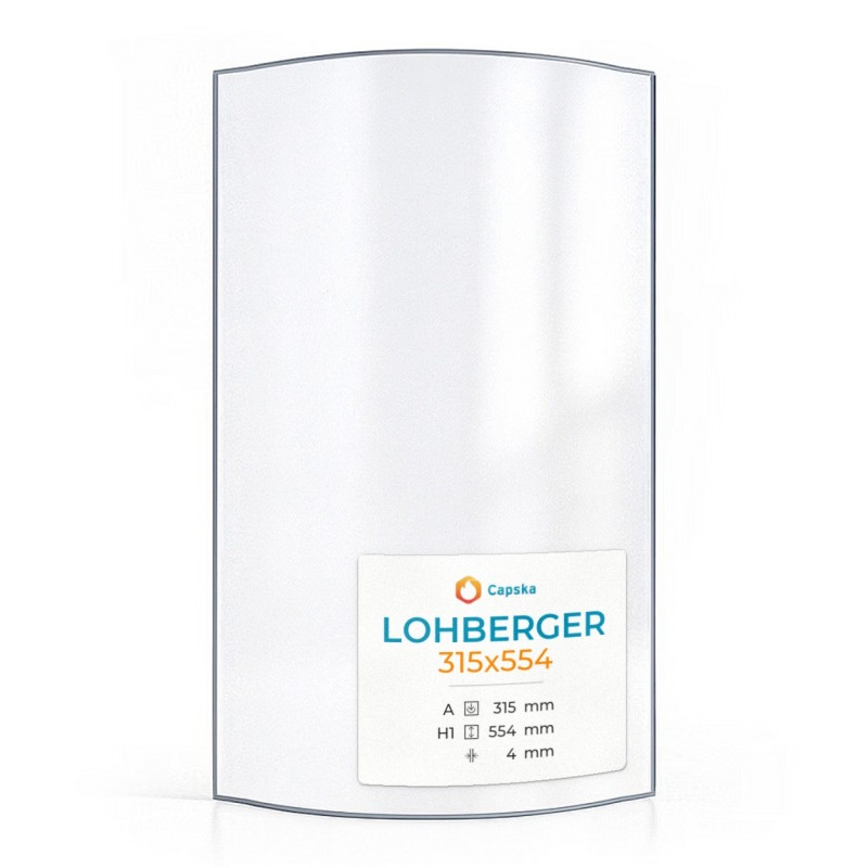 Vetro Lohberger 315X554 - Vetro Curvo per stufa a legna