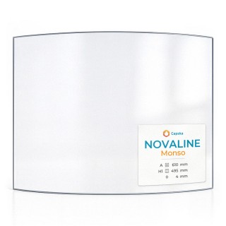 Novaline MONSO Glas - Kaminglas gebogen 610x495x4 mm
