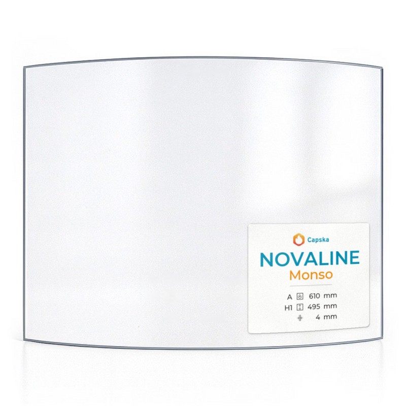 Novaline MONSO Glas - Kaminglas gebogen 610x495x4 mm