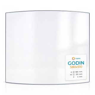 Vitre Godin 580X510 - Verre Courbe pour poêle à bois