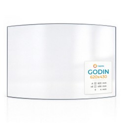 Vitre Godin 620X430 - Verre Courbe pour poêle à bois