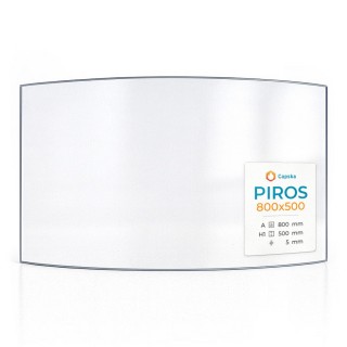 Piros 800X500 Curved Glass Panel for Wood Burning Stove
