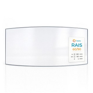 RAIS 60/90 Glass - Curved Glass Panel for Wood Burning Stove
