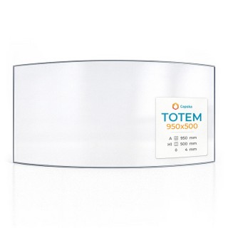 Totem 950X500 Glas - Kaminglas für Kaminofen