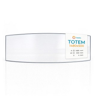 Vitre Totem 1480X500 - Verre Courbe pour insert