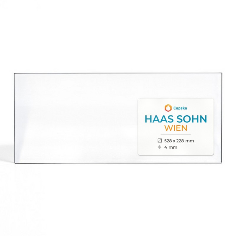 Haas Sohn WIEN Glas - Rechteck Seitlich Kaminglas für Kaminofen