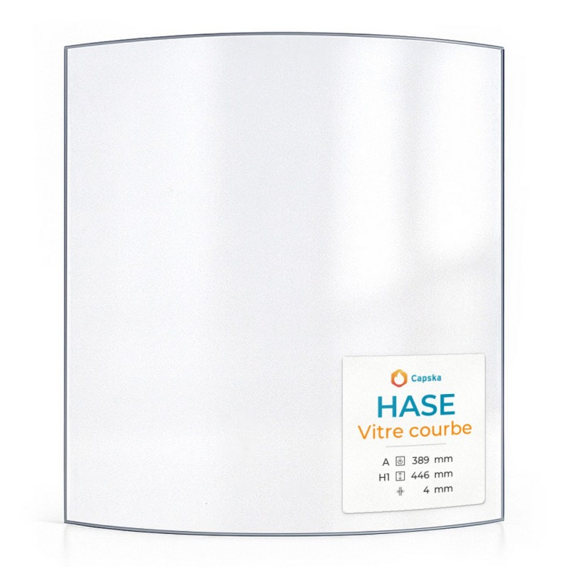 Hase VITRE COURBE Glas - in sich gebogenes Kaminglas für Ofen