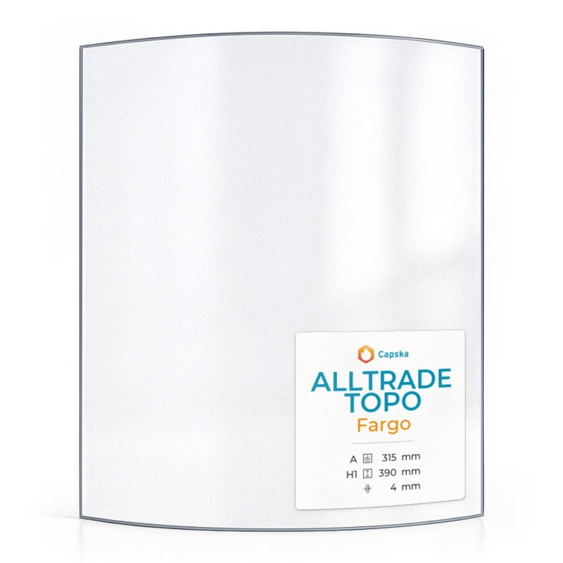 Alltrade Topo FARGO Glass - Curved Glass Panel for Wood Burning Stove