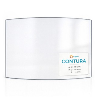 Contura 471X340 Glas - in sich gebogenes Kaminglas