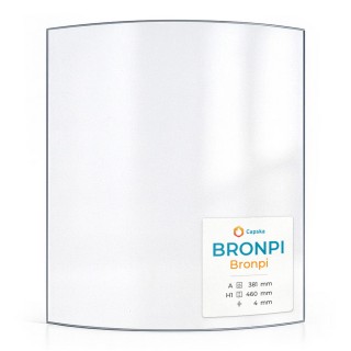 Bronpi BRONPI Glas - Kaminglas gebogen - 381 x 460 x 4 mm