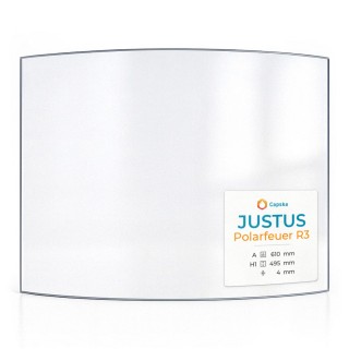 Justus POLARFEUER R3 Glas - In sich gebogenes Kaminglas für Kaminofen