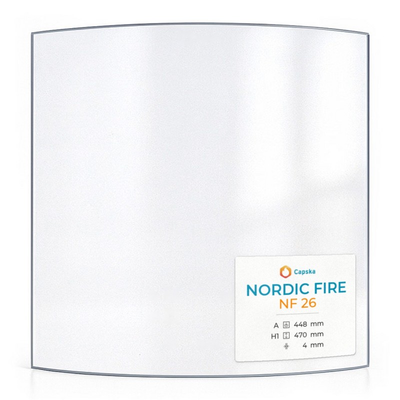 Vitre Nordic Fire NF 26 - Verre Courbe pour poêle à bois