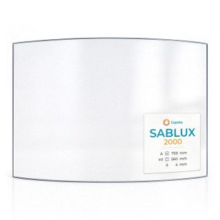 Sablux 2000 Glas - In sich gebogenes Kaminglas für Kaminofen