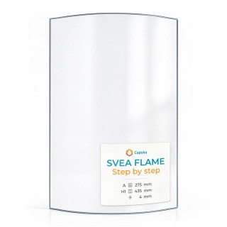 Vetro Svea Flame STEP BY STEP - Vetro Curvo per stufa a legna