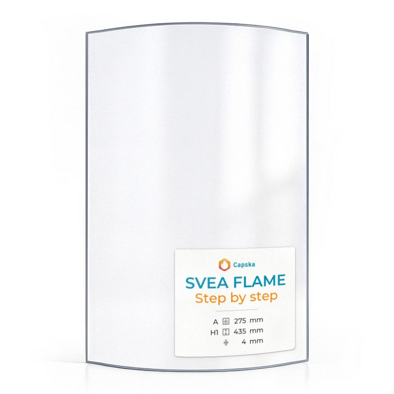 Vetro Svea Flame STEP BY STEP - Vetro Curvo per stufa a legna