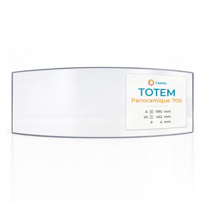 Vitre Totem Panoramique 700 - Verre Courbe pour Insert