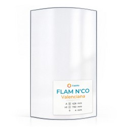 Vitre Flam N'Co VALENCIANA - Verre Courbe 4 angles coupés pour poêle à bois