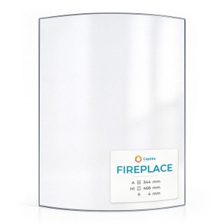 Fireplace 344X468 Curved Glass Panel