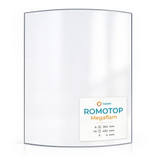 Vitre Romotop MEGAFLAM - Verre Courbe pour poêle à bois