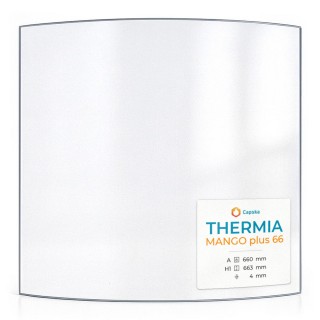 Thermia MANGO PLUS 66 Glass - Curved Panel for Wood Burning Stove