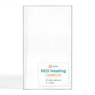 RED Heating CAMELIA Glass Panel for Pellet Stove - Rectangular Shape