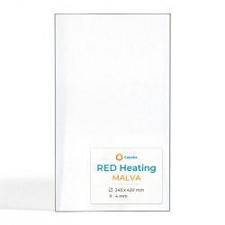 Red Heating MALVA Glass - Rectangular glass panel for pellet stove
