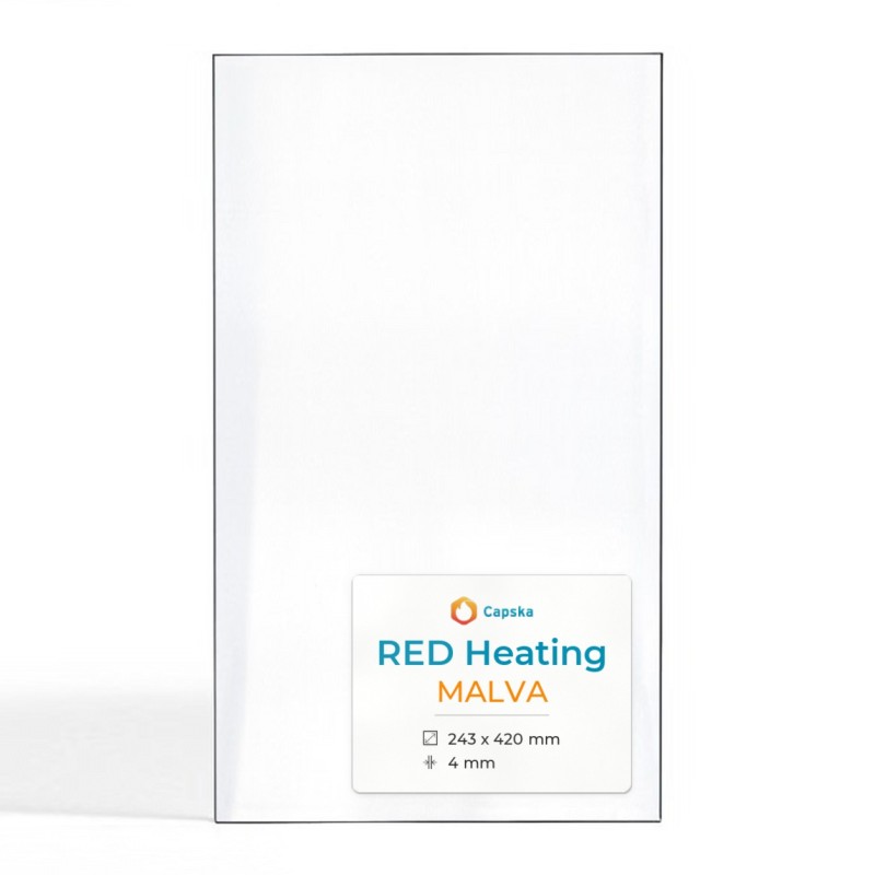 Red Heating MALVA Glass - Rectangular Panel for Pellet Stove