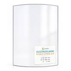 Austroflamm KOKO XTRA 2.0 Glas - in sich gebogenes Kaminglas für Kaminofen